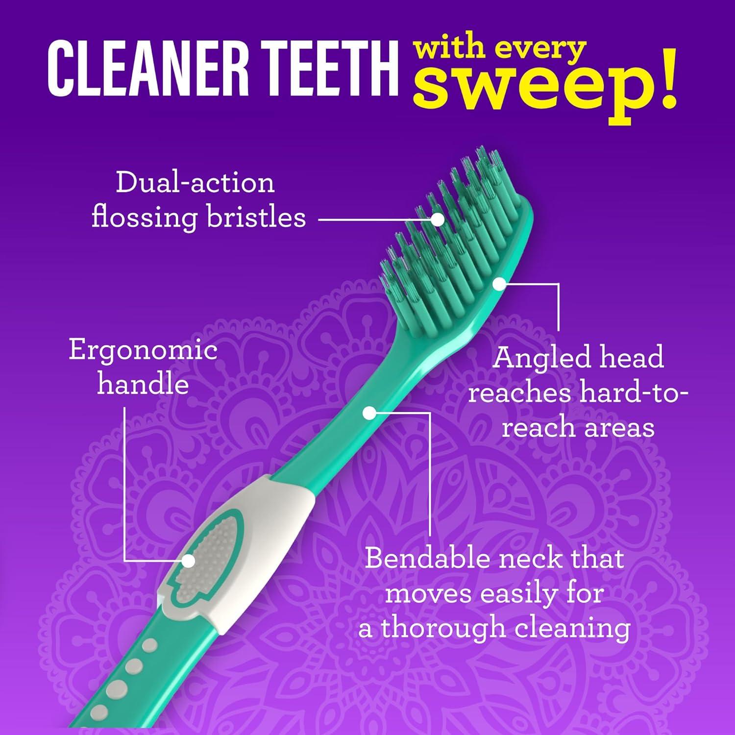 imageGuruNanda Floss Fusion Toothbrush with Dual Action Soft Flossing Bristles Ultrafine Tapered Bristles for Deeper Cleaning BPA amp PFASFree 8 CountPack of 8