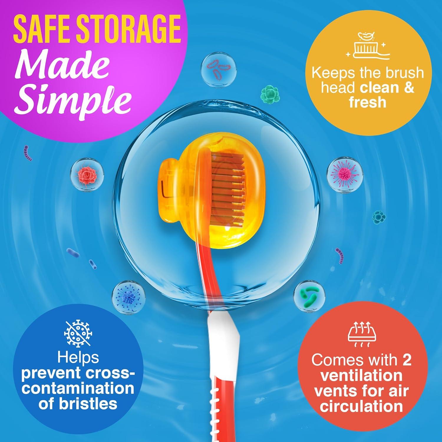 imageGuruNanda Brush Pods Toothbrush Cover for Manual amp Electric Toothbrush Keeps Toothbrush Fresh amp Clean Travel Accessories with Natural Essential Oil Vapors 6 Count