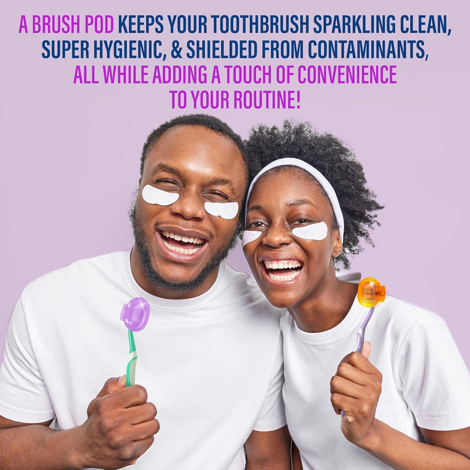 imageGuruNanda Brush Pods Toothbrush Cover for Manual amp Electric Toothbrush Keeps Toothbrush Fresh amp Clean Travel Accessories with Natural Essential Oil Vapors 6 Count