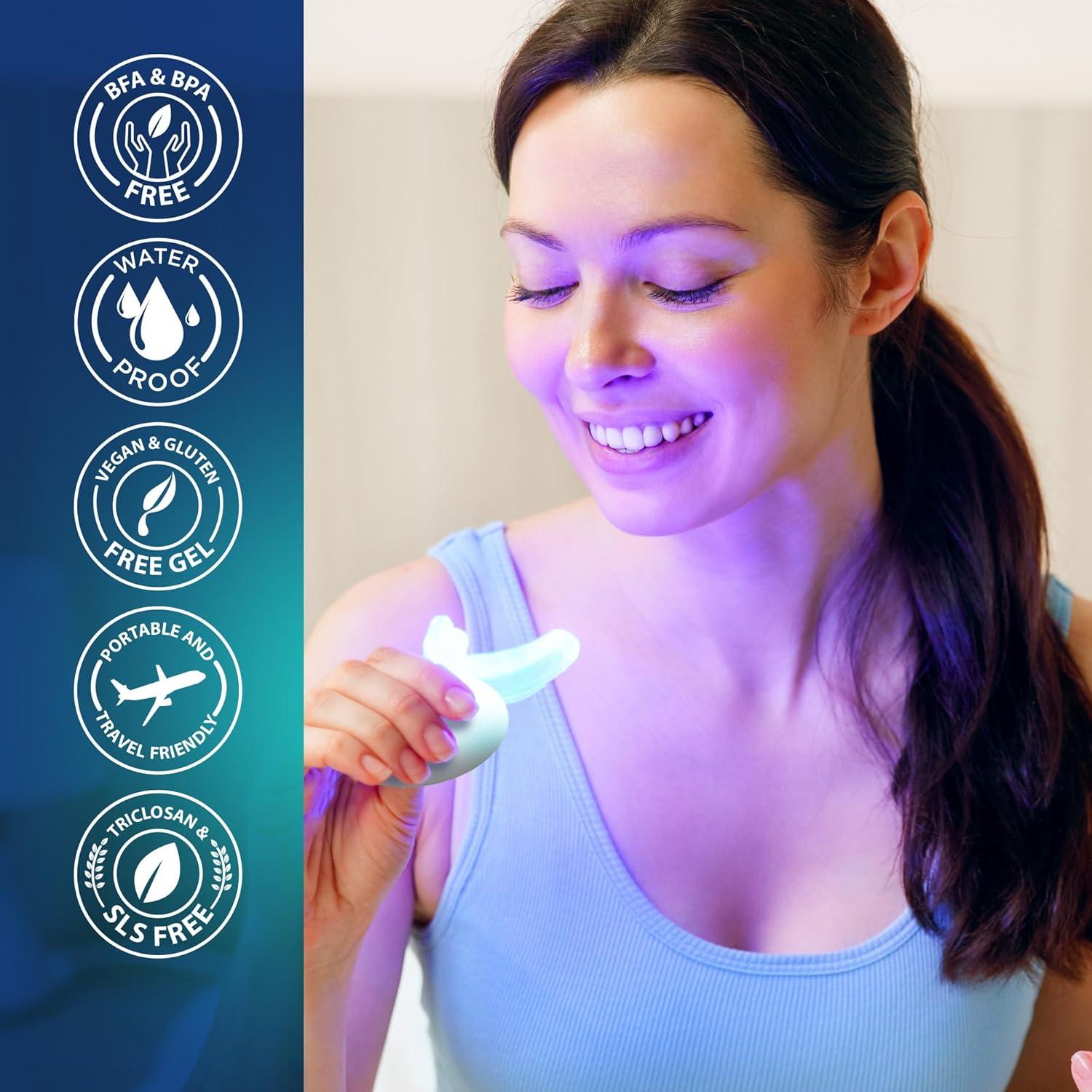 imageGuruNanda Professional Teeth Whitening Wireless Kit with LED Light amp Whitening Pen Helps Remove Surface Stains from Coffee Food Soda 40 Treatments Pack of 2013 Fl Oz Pack of 6