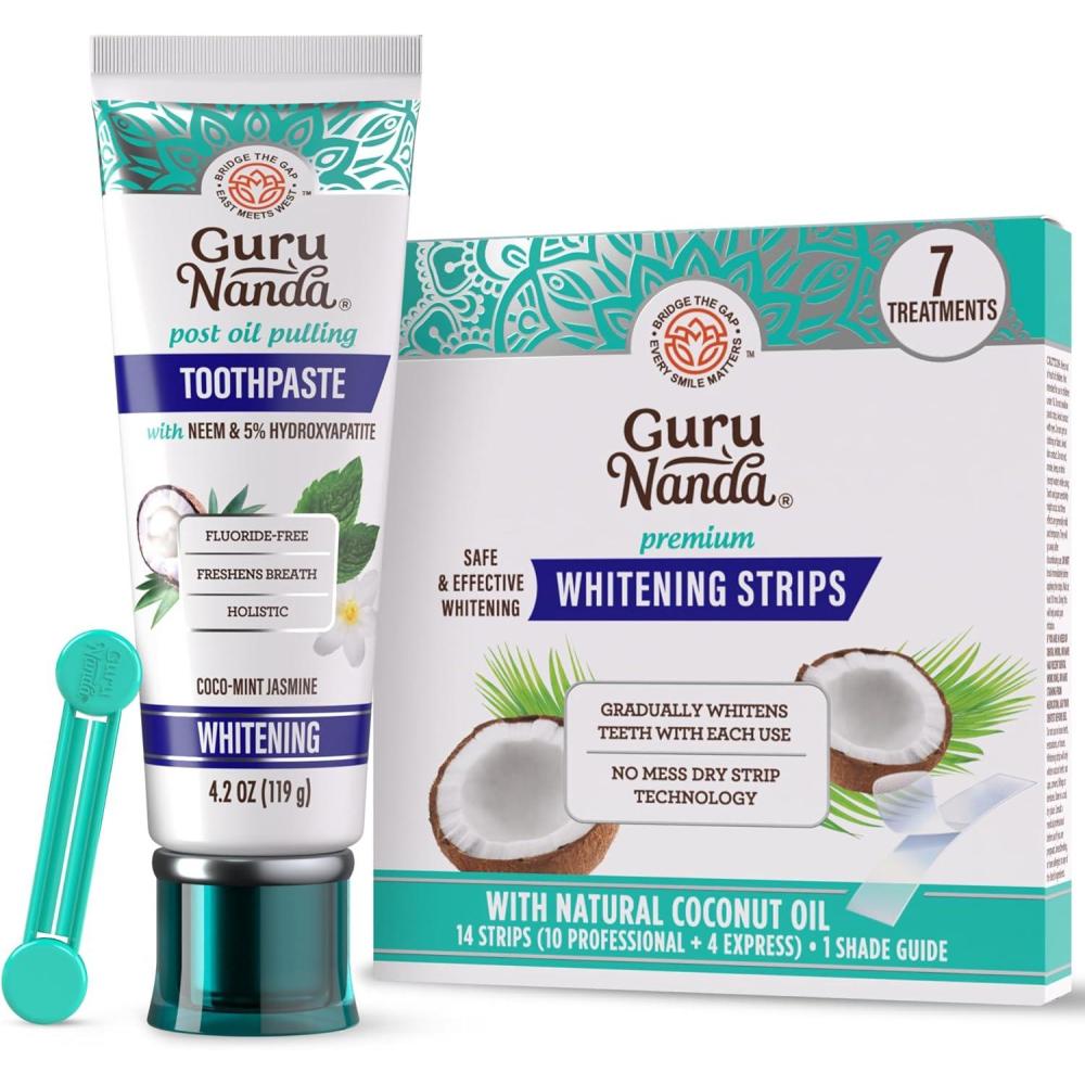imageGuruNanda Whitening Duo Hydroxyapatite Toothpaste amp 7Day Whitening Strips for a Brighter Smile amp Stronger Teeth