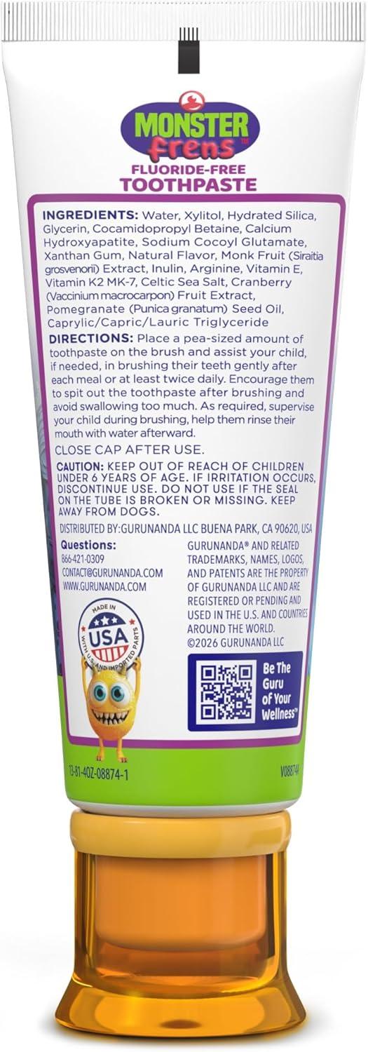 imageGuruNanda Kids Toothpaste with 2 Hydroxyapatite amp 25 Xylitol FluorideFree Strawberry Mango Flavor Safe if Swallowed Gentle amp Safe for Young Teeth amp Gums 42 oz42 Ounce Pack of 2