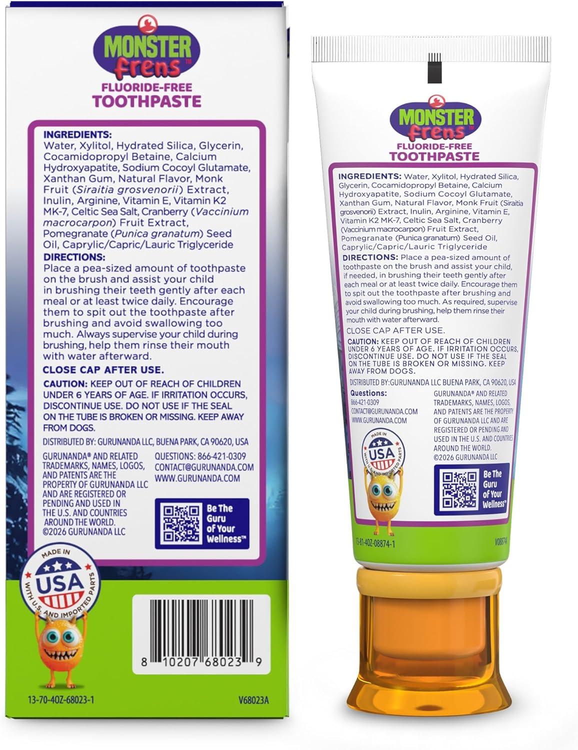 imageGuruNanda Kids Toothpaste with 2 Hydroxyapatite amp 25 Xylitol FluorideFree Strawberry Mango Flavor Safe if Swallowed Gentle amp Safe for Young Teeth amp Gums 42 oz42 Ounce Pack of 3