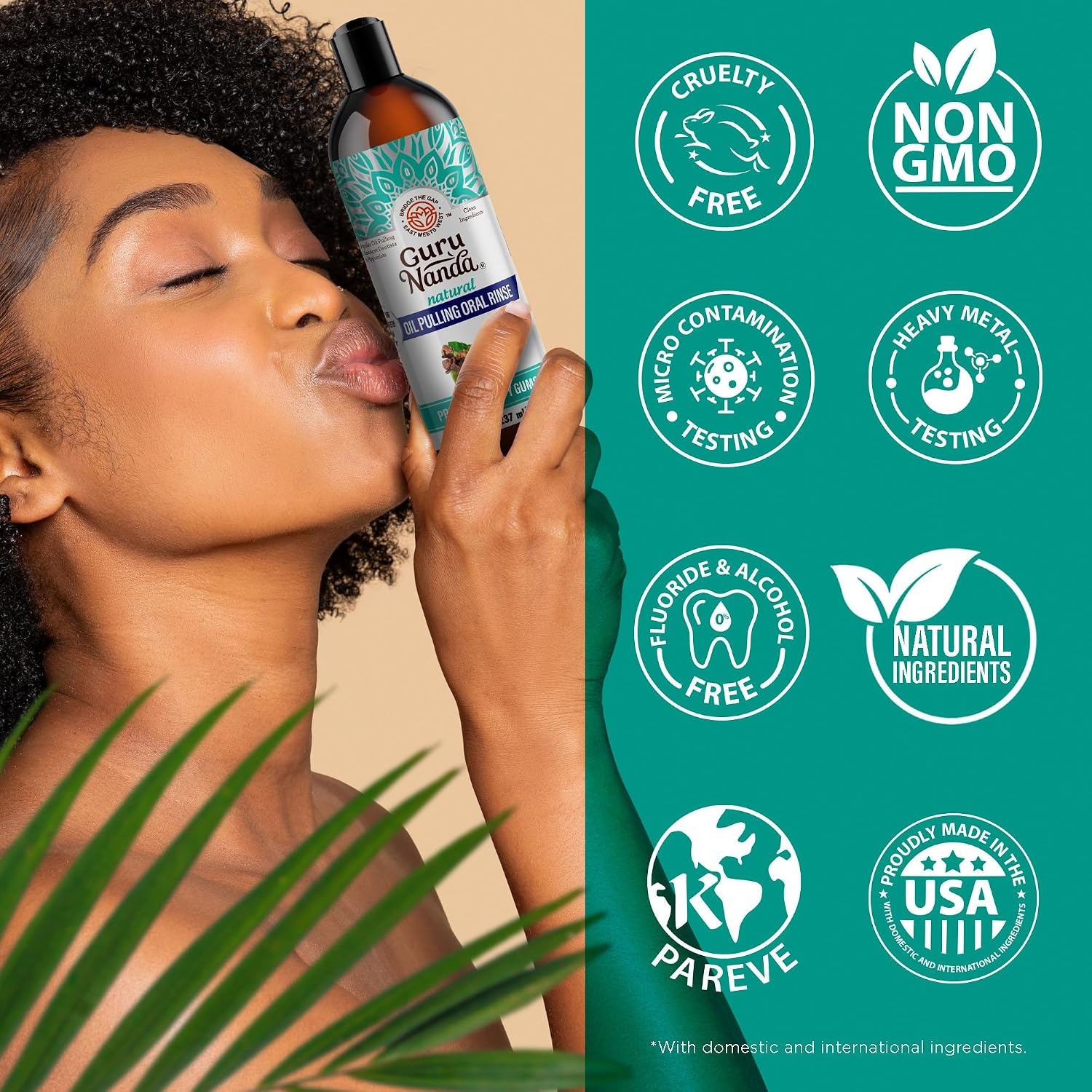 image:imageGuruNanda Daily Oral Care Bundle Hydroxyapatite Toothpaste amp Coconut Oil Pulling Mouthwash for Stronger Teeth amp Happier Gums