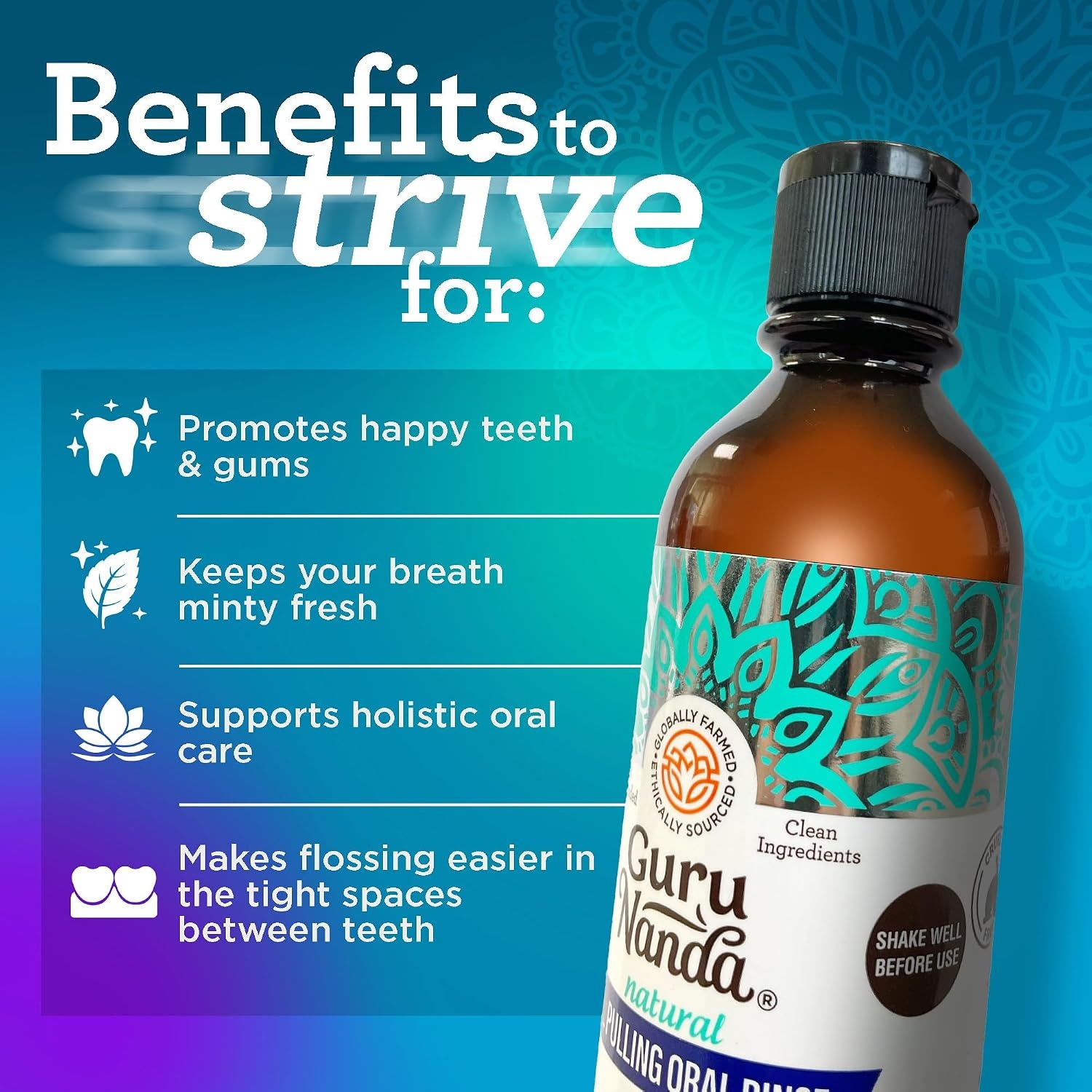 image:imageGuruNanda Daily Oral Care Bundle Hydroxyapatite Toothpaste amp Coconut Oil Pulling Mouthwash for Stronger Teeth amp Happier Gums