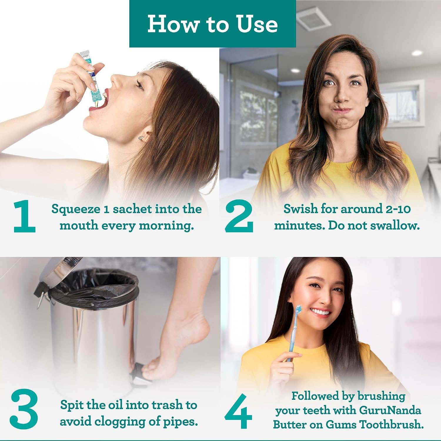 image:imageGuruNanda TravelReady Oral Care Bundle 70ct Disposable PrePasted Toothbrushes amp 7 Coconut Oil Pulling Sachets for Fresh Breath amp Clean Smiles on the Go