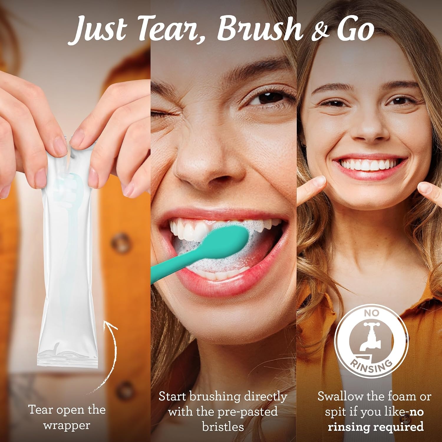 image:imageGuruNanda TravelReady Oral Care Bundle 70ct Disposable PrePasted Toothbrushes amp 7 Coconut Oil Pulling Sachets for Fresh Breath amp Clean Smiles on the Go