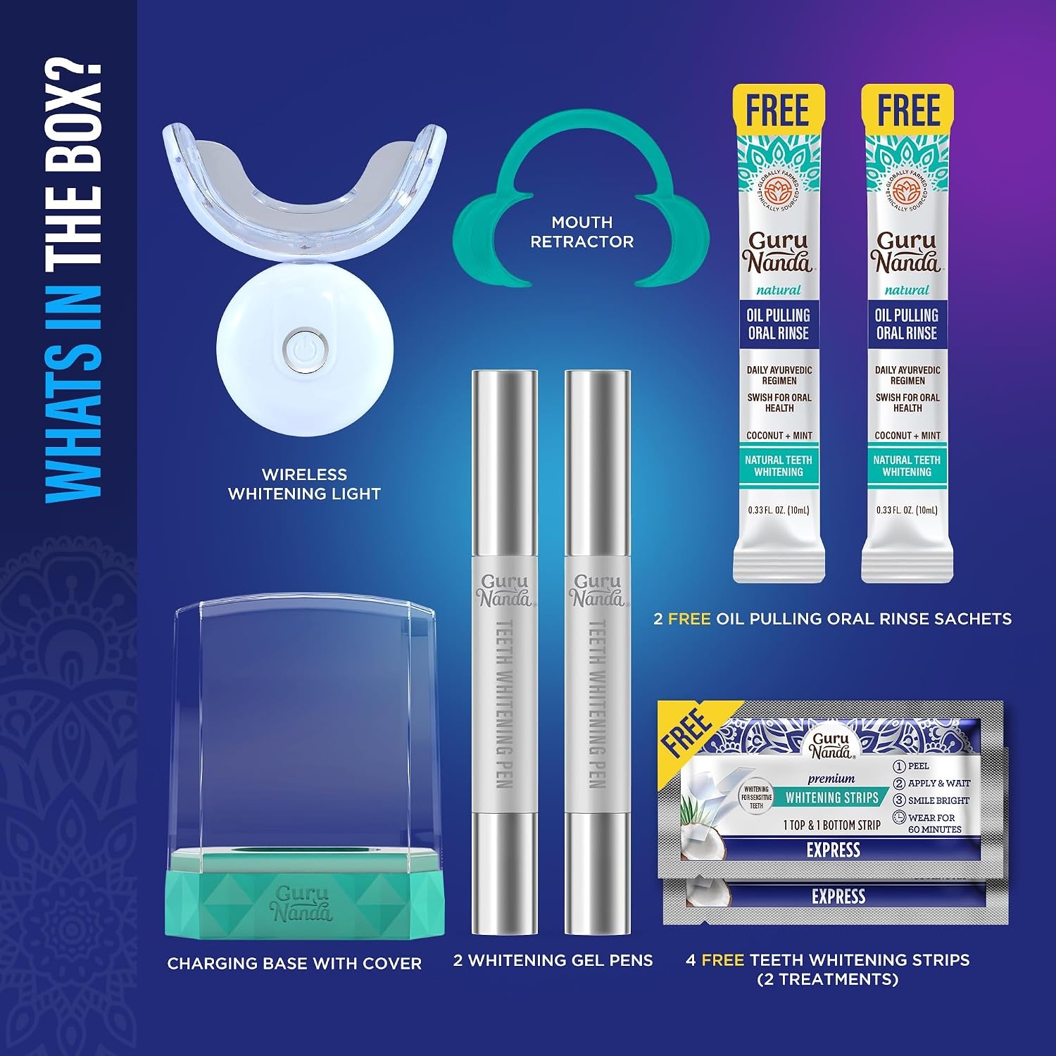 image:imageGuruNanda Ultimate Whitening Duo Professional LED Whitening Kit amp 7Day Whitening Strips for Removing Surface Stains amp Achieving a Brighter Smile OnThego
