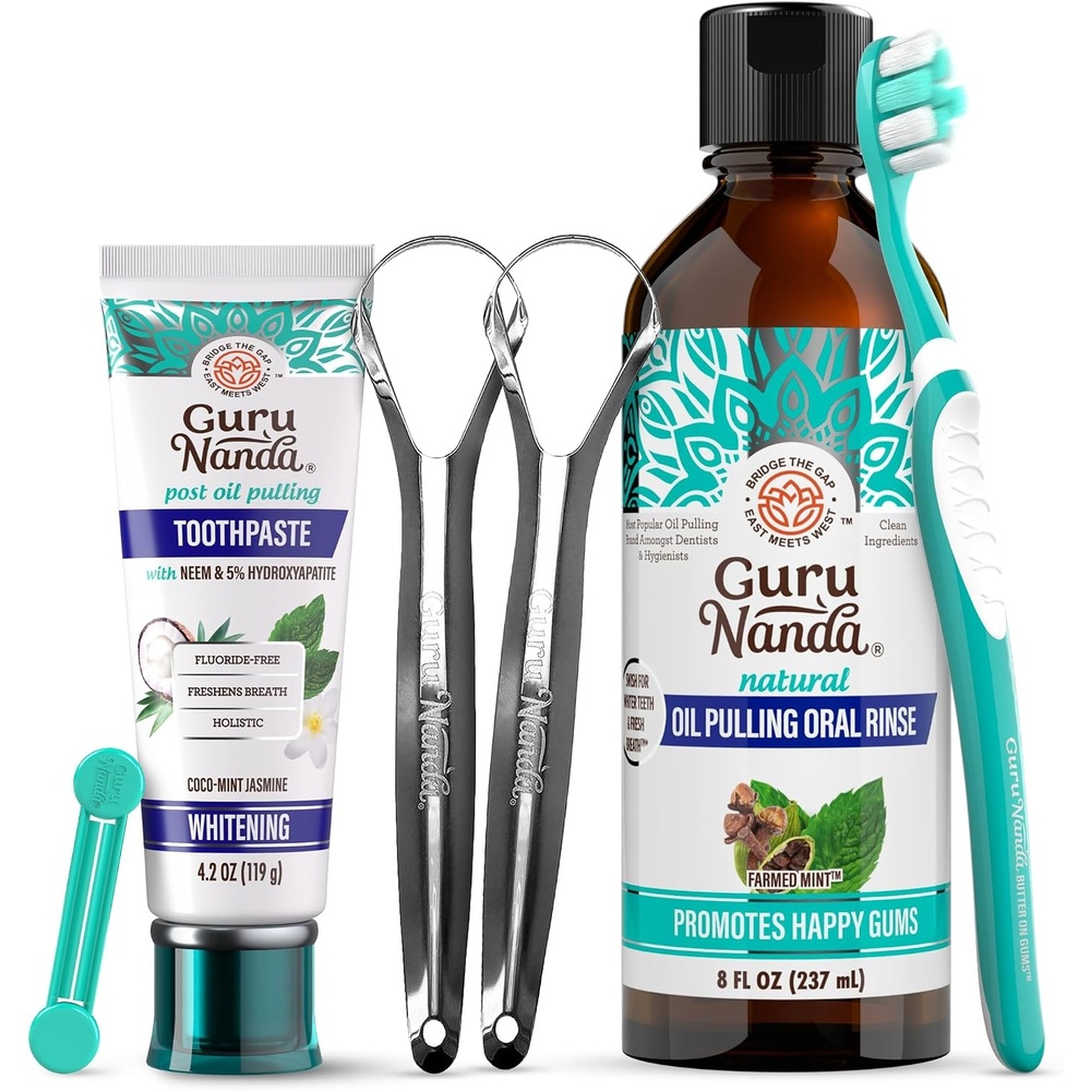 image:imageGuruNanda Daily Oral Care Bundle Hydroxyapatite Toothpaste amp Coconut Oil Pulling Mouthwash for Stronger Teeth amp Happier Gums